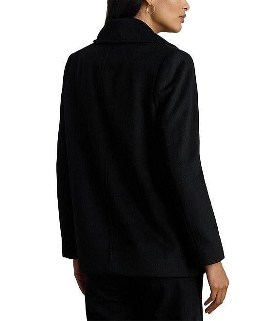 Lauren Ralph Lauren Wool Blend Notch Collar Long Sleeve Button Front Double Breasted Peacoat Product Image