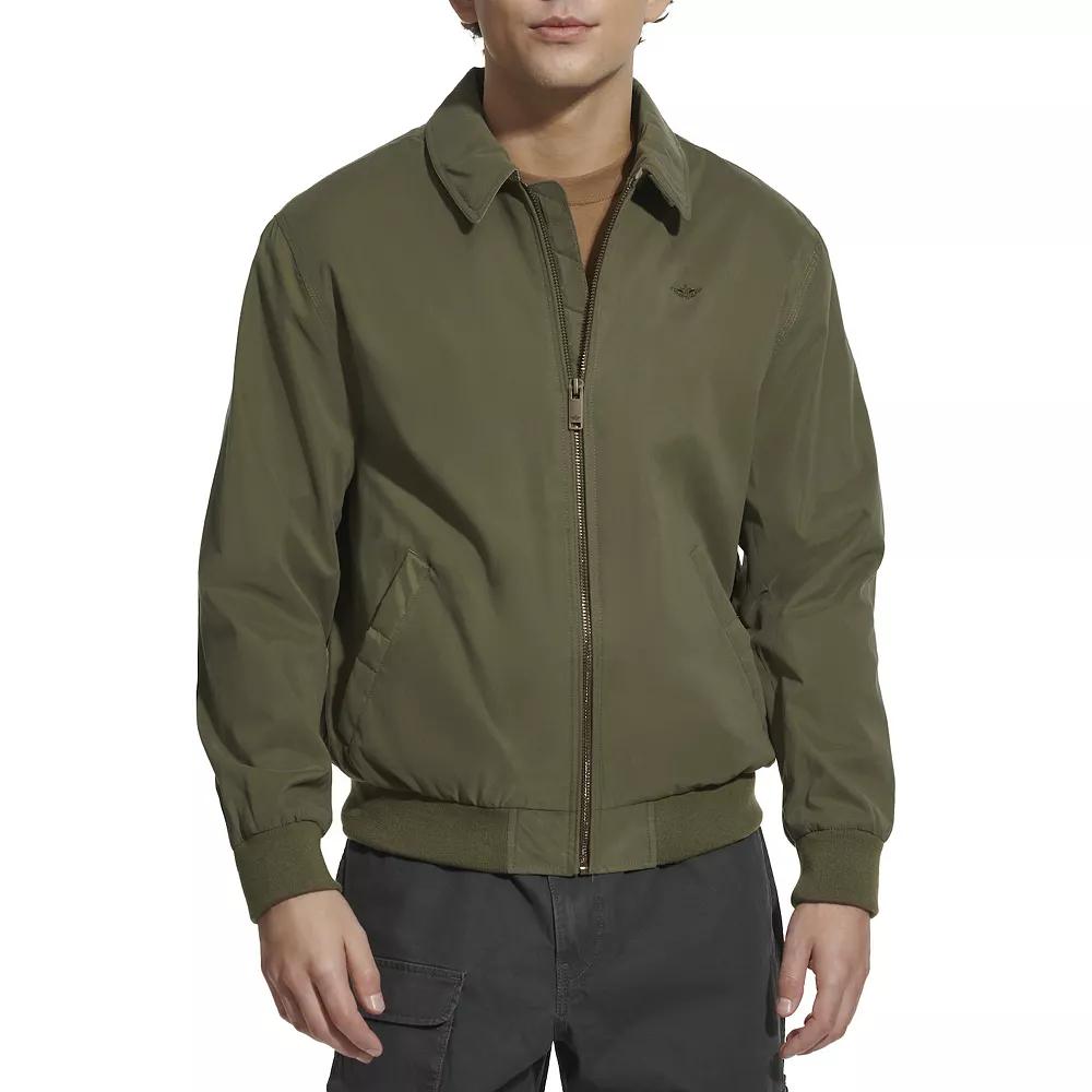 Mens Dockers Micro-Twill Golf Bomber Jacket Green Product Image