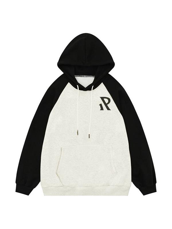 Men's Letter Print Raglan Oversized Hoodie Product Image