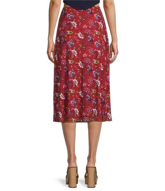 C&V Chelsea & Violet Floral Printed Mesh Midi Skirt Product Image