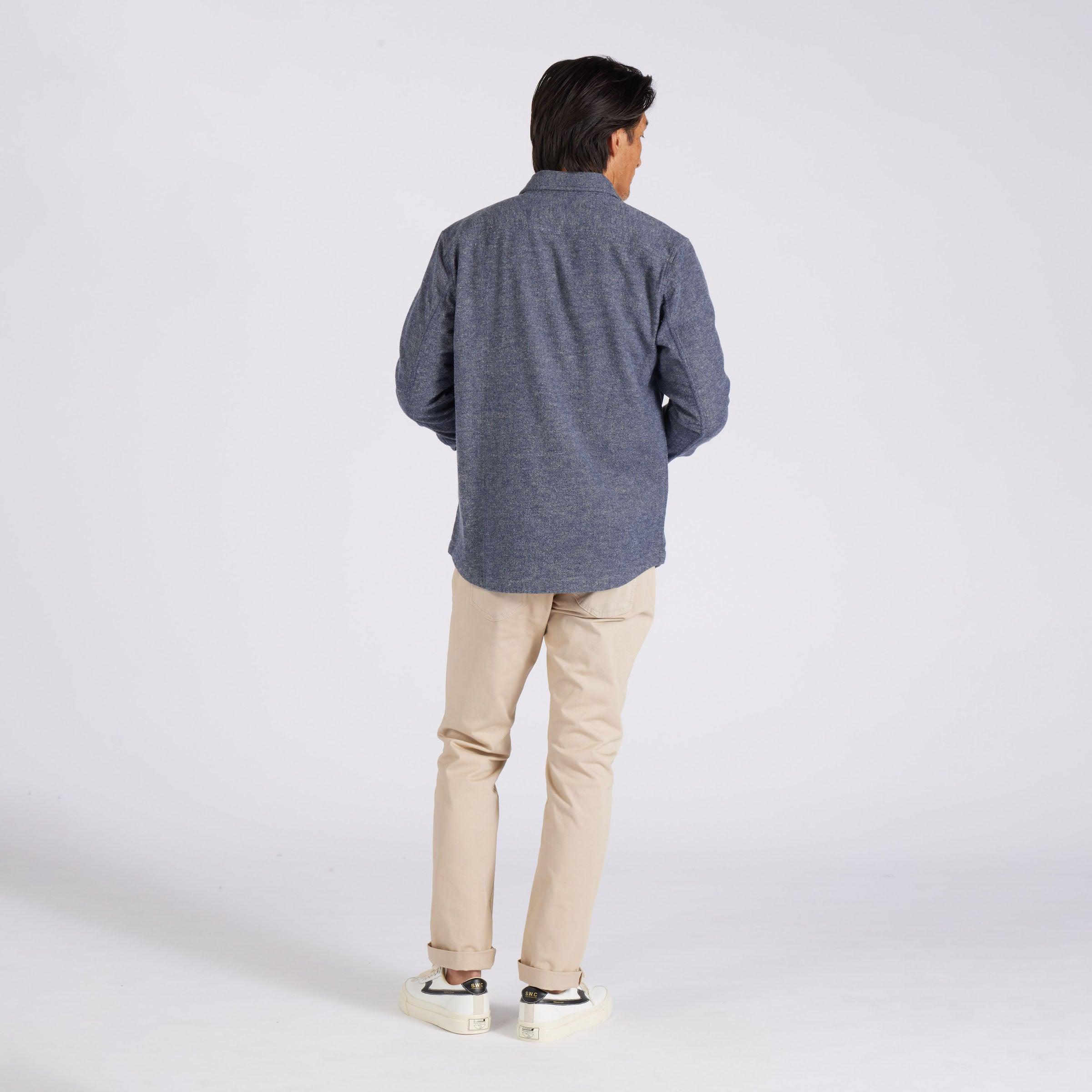 Flannel Twill Shirt Jacket - Sky Captain Product Image