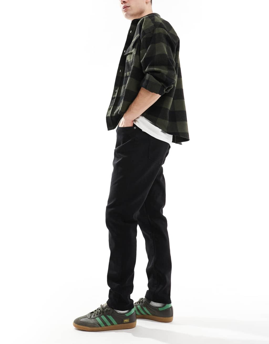 ONLY & SONS Rope slim tapered fit jeans in black Product Image