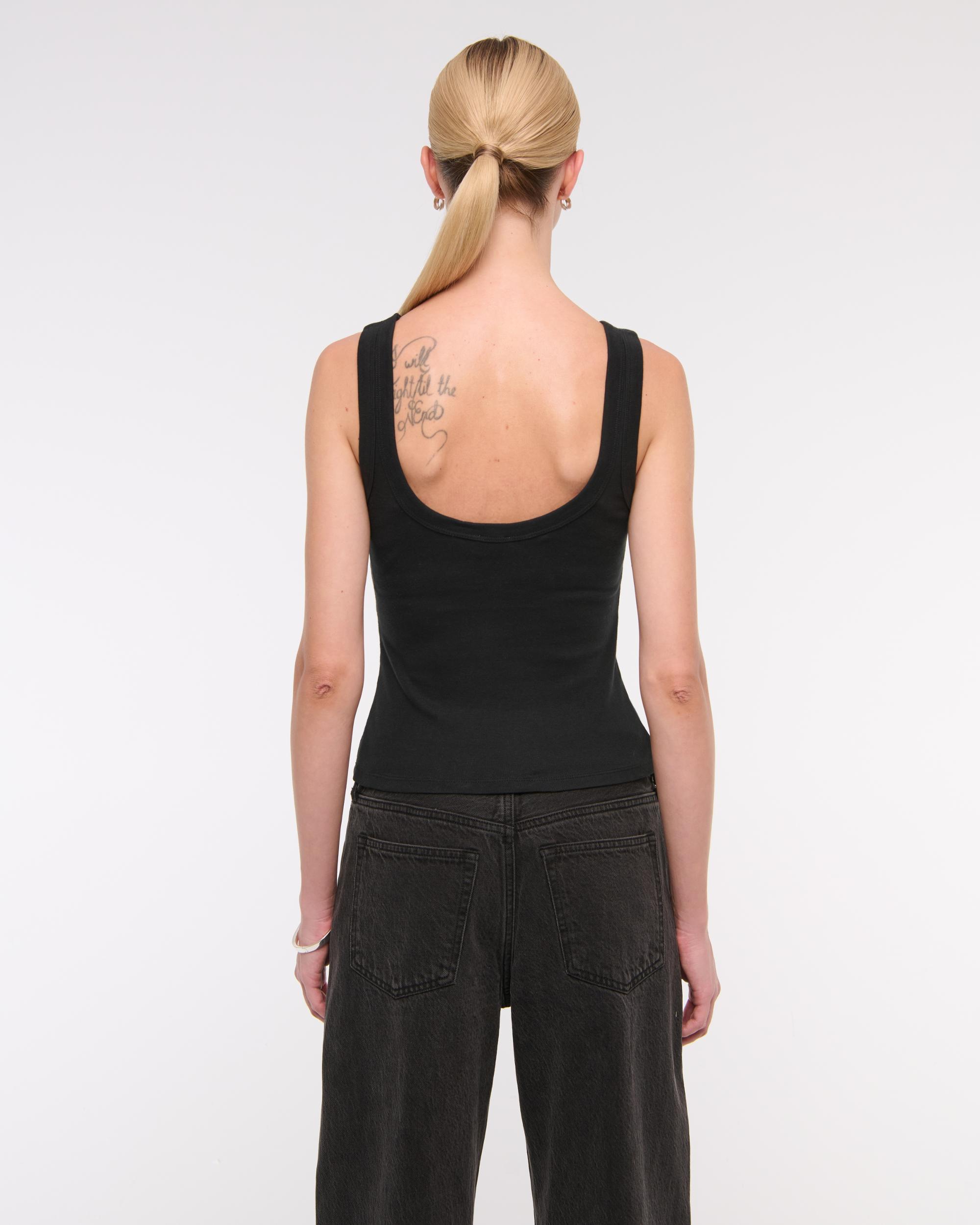 Vintage-Style Rib Tuckable Scoopneck Tank Product Image