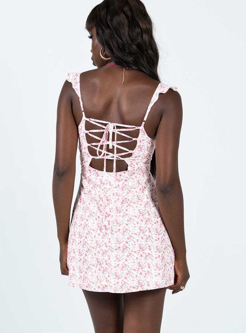 Landon Mini Dress Pink Floral Product Image
