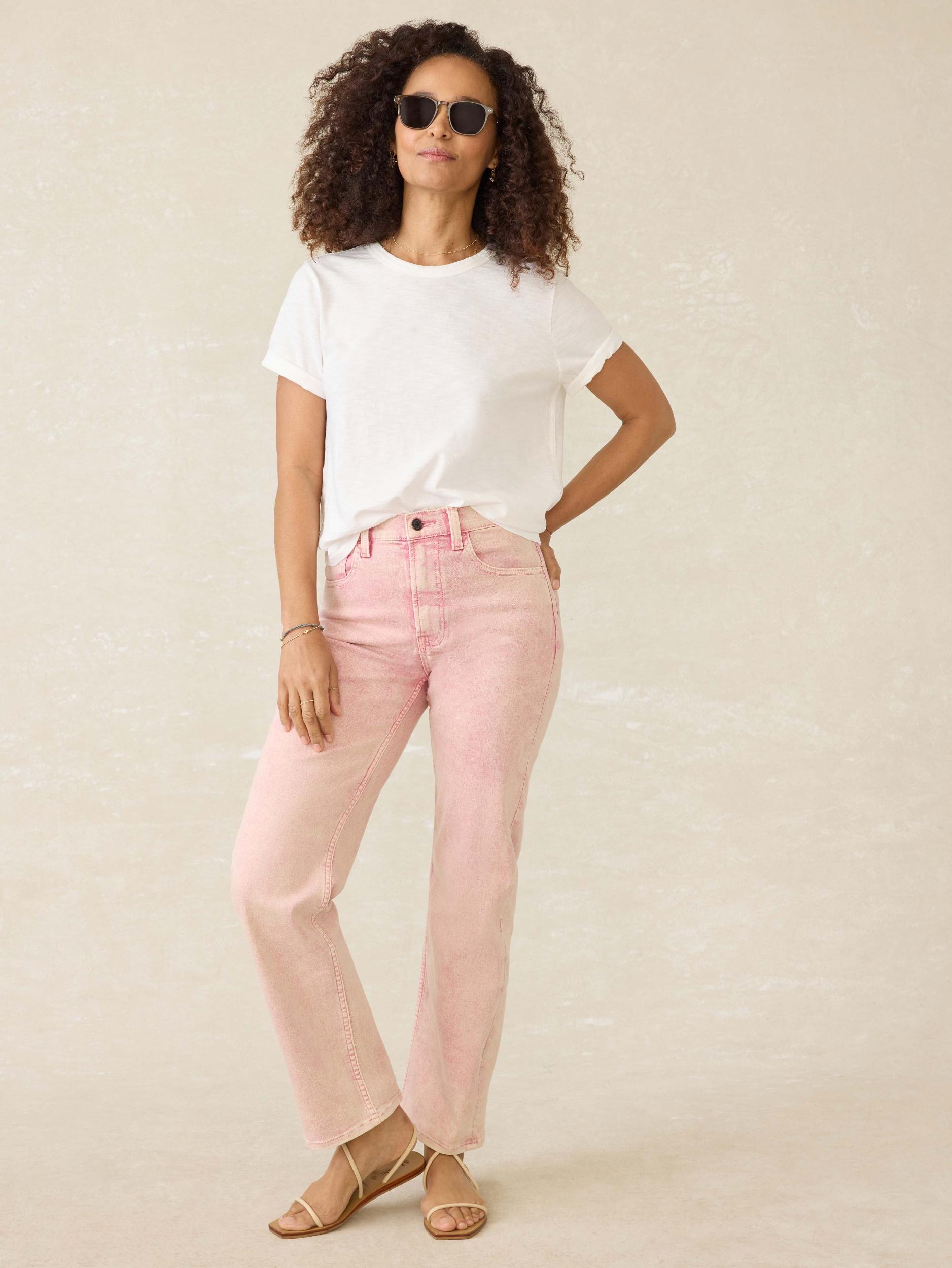 Slim Straight Sunwashed Denim - Baroque Rose Female Product Image