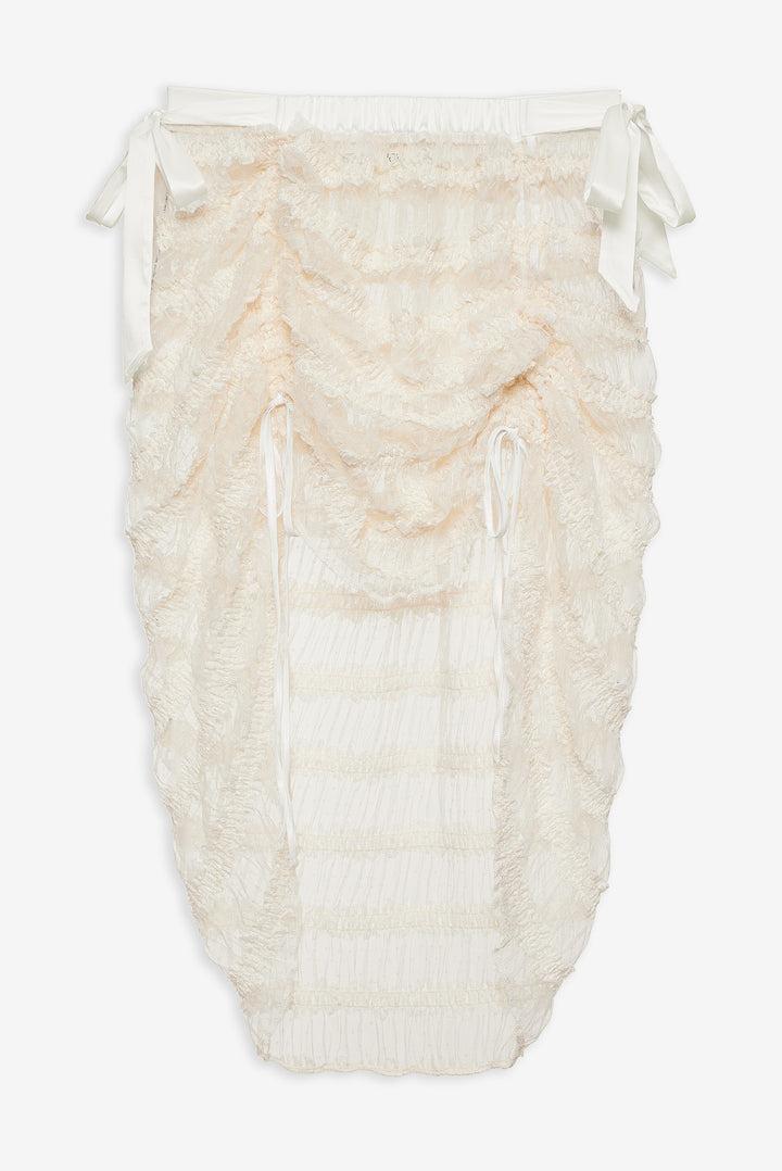 Romy Midi Slip Skirt — White Product Image