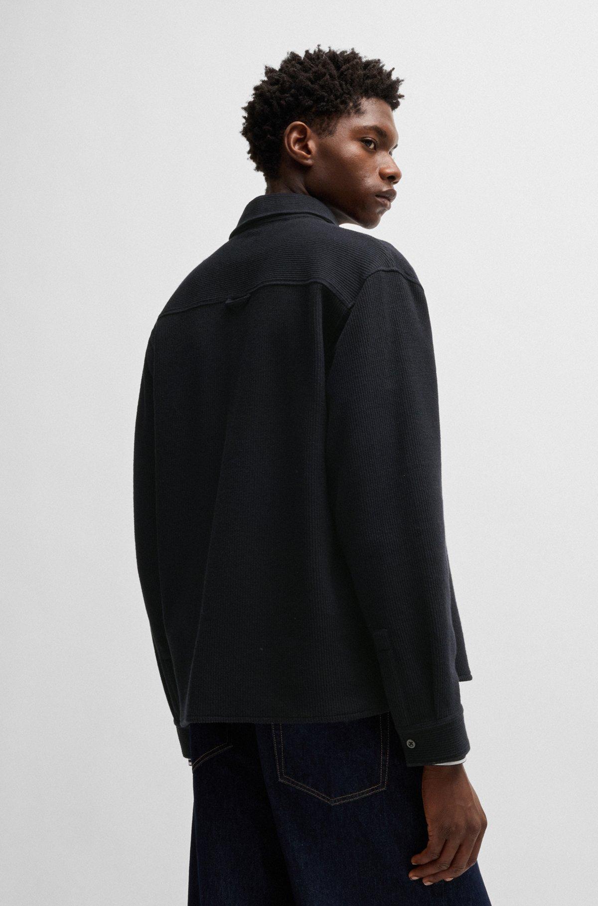 Oversize-fit shirt in structured cotton Product Image