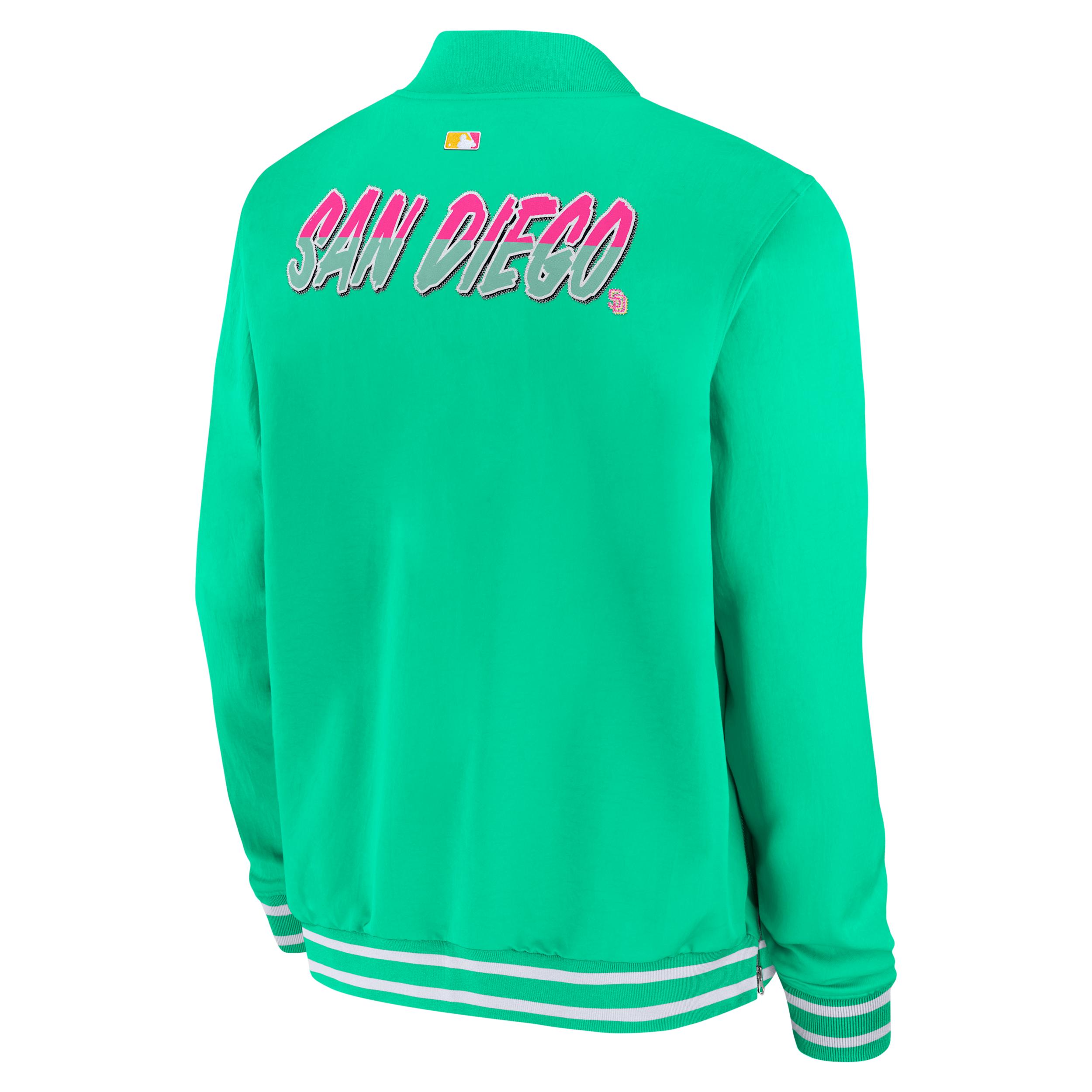 San Diego Padres Authentic Collection City Connect Nike Men's MLB Full-Zip Bomber Jacket Product Image