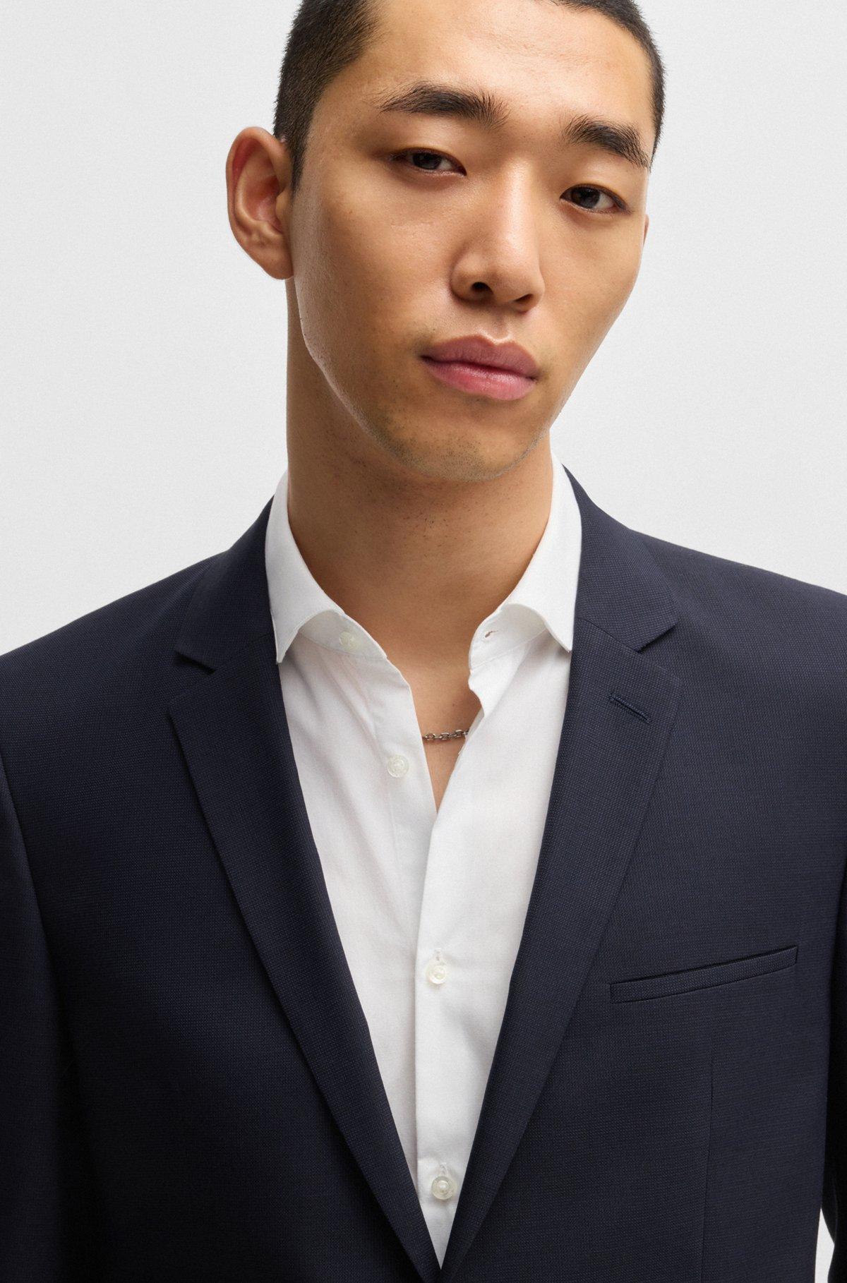 Extra-slim-fit suit in micro-patterned dobby Product Image