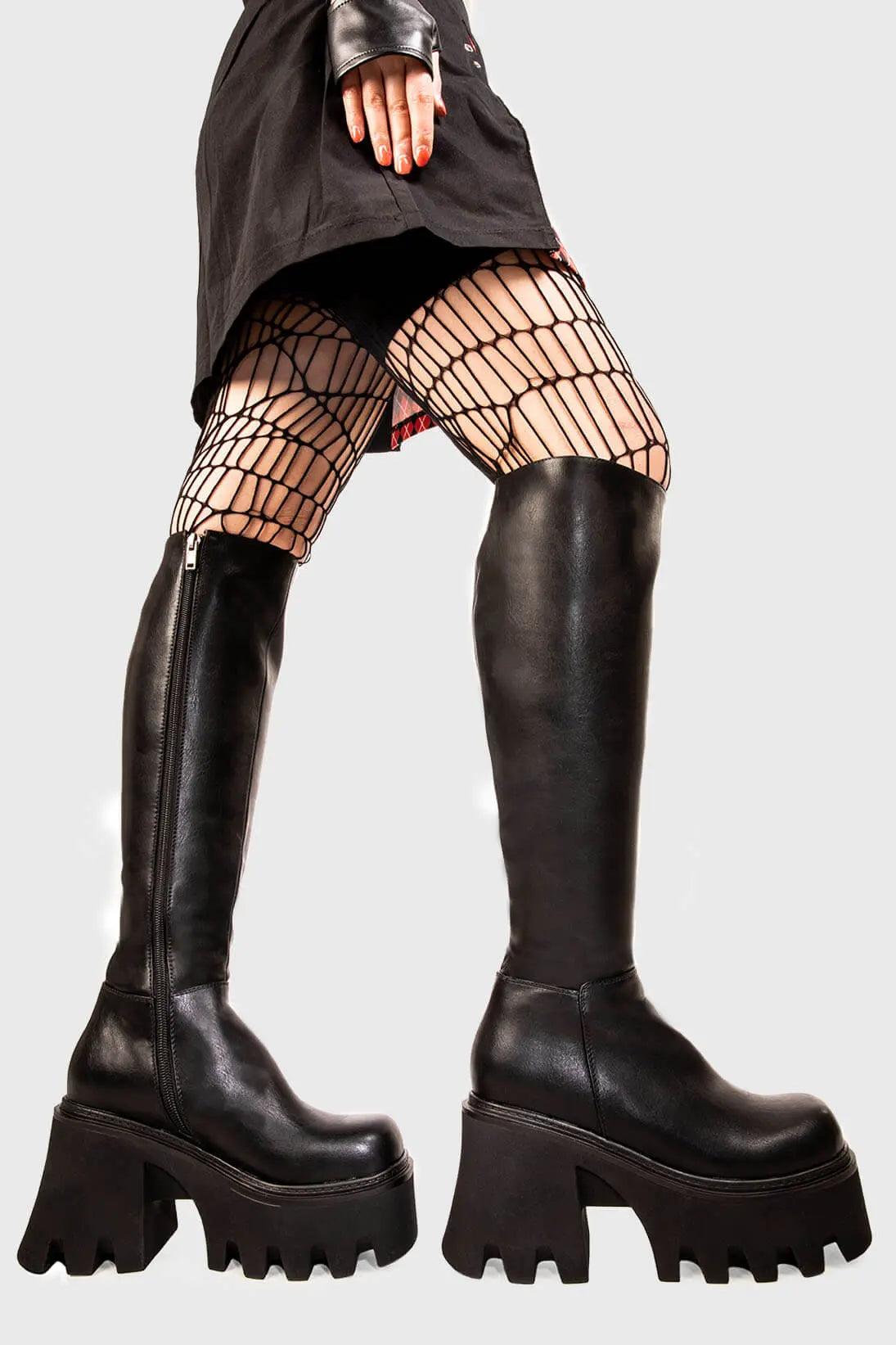 Ready Chunky Platform Knee High Boots Product Image