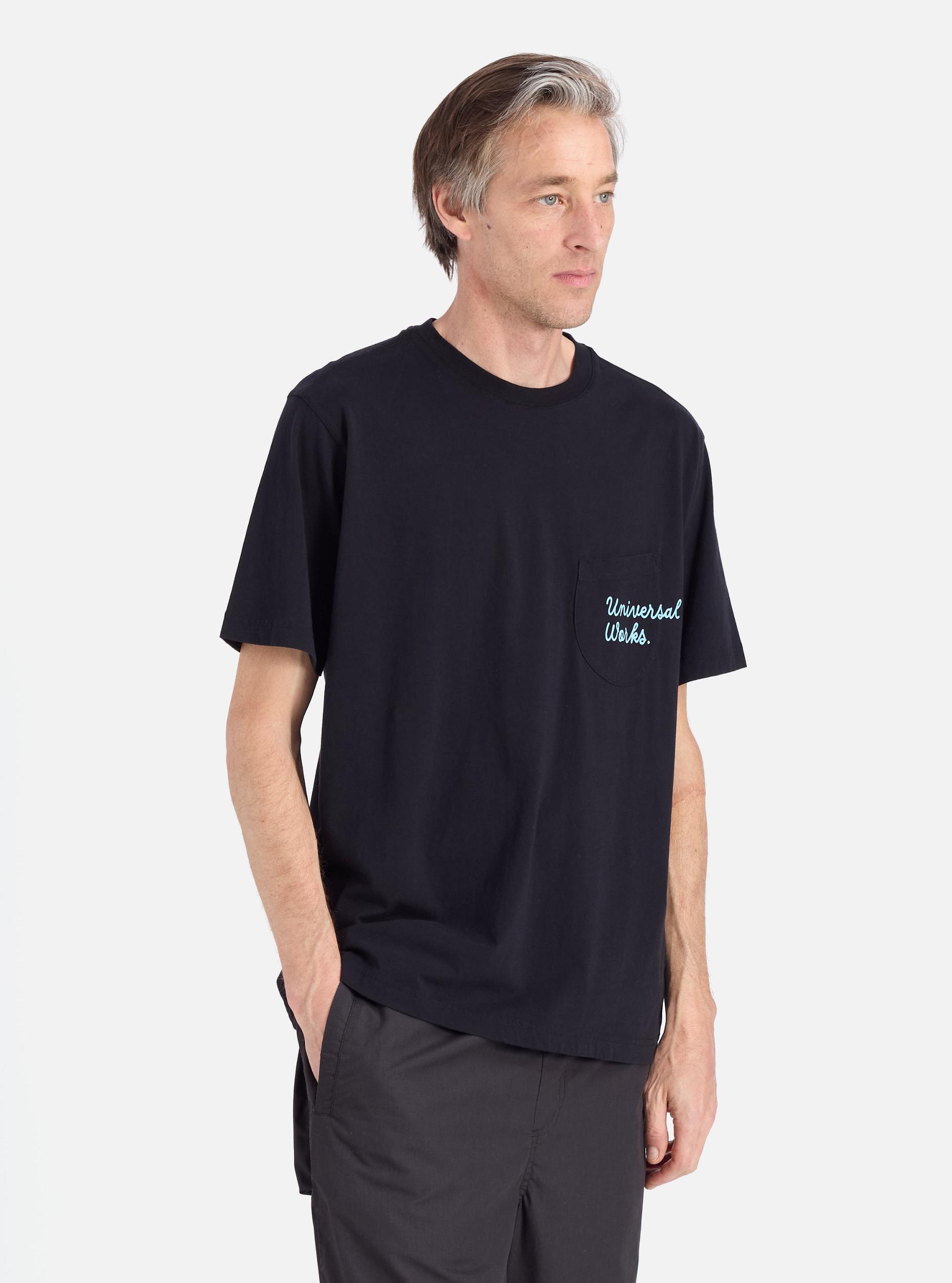 Black Organic Jersey Print Pocket Tee Product Image