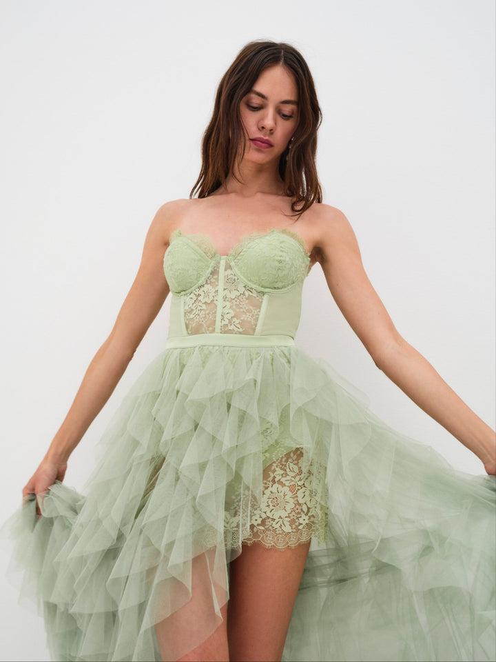 Bustier Gown — Green Product Image
