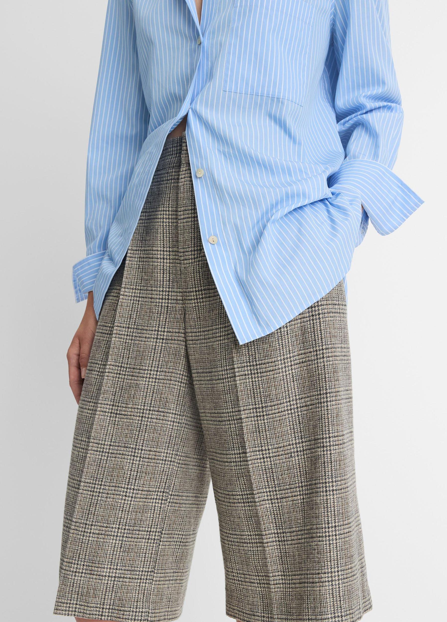 Plaid Italian Wool-Blend High-Rise Short Product Image