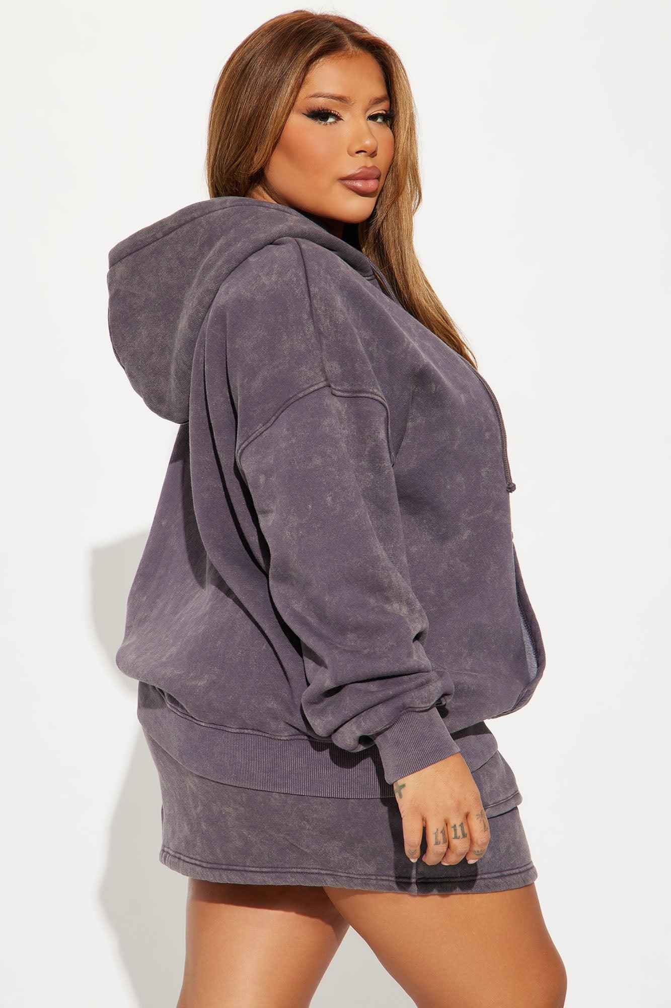 Expensive & Difficult Fleece Skirt Set - Charcoal Product Image