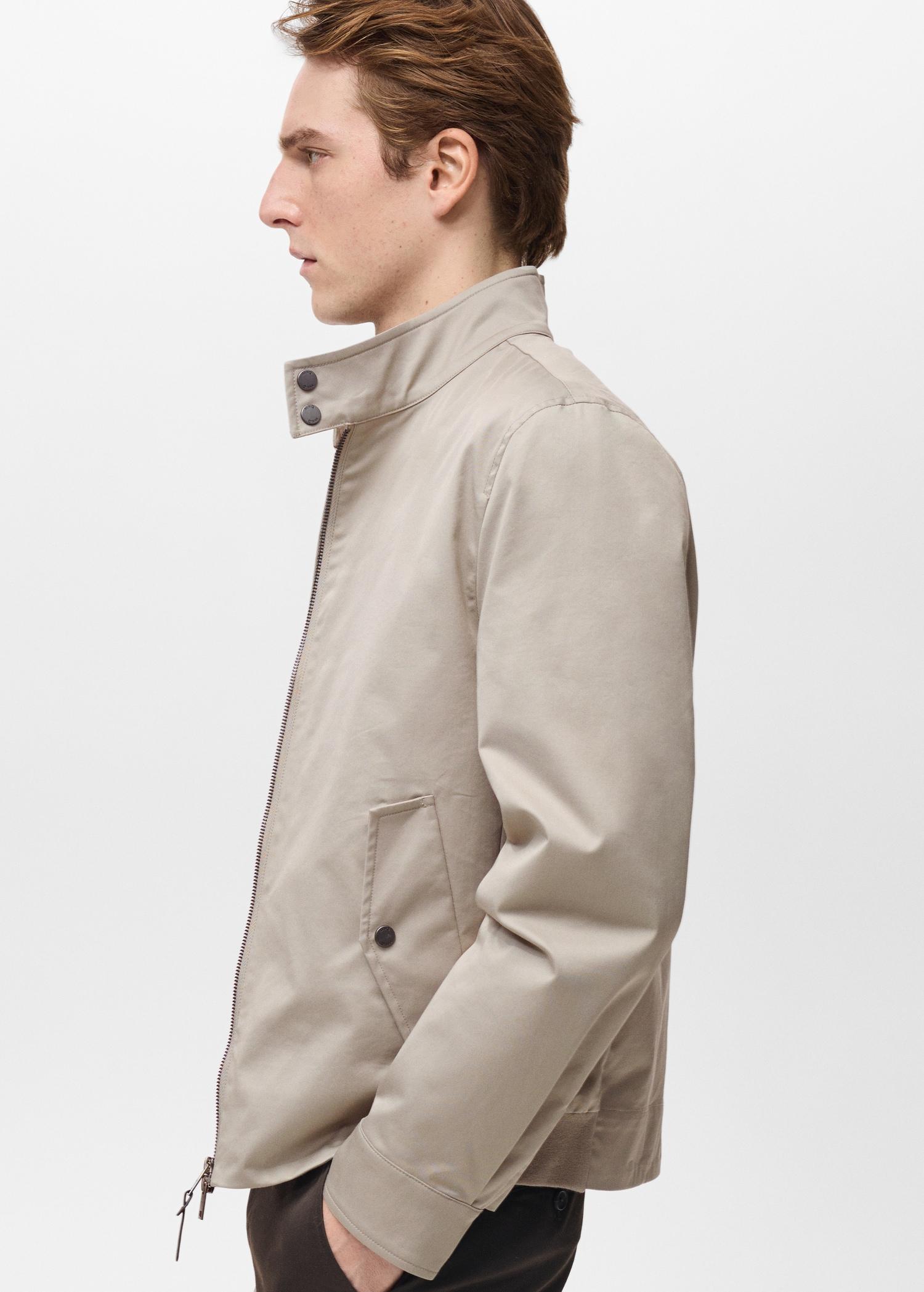 Water-repellent cotton jacket - Men | MANGO USA Product Image