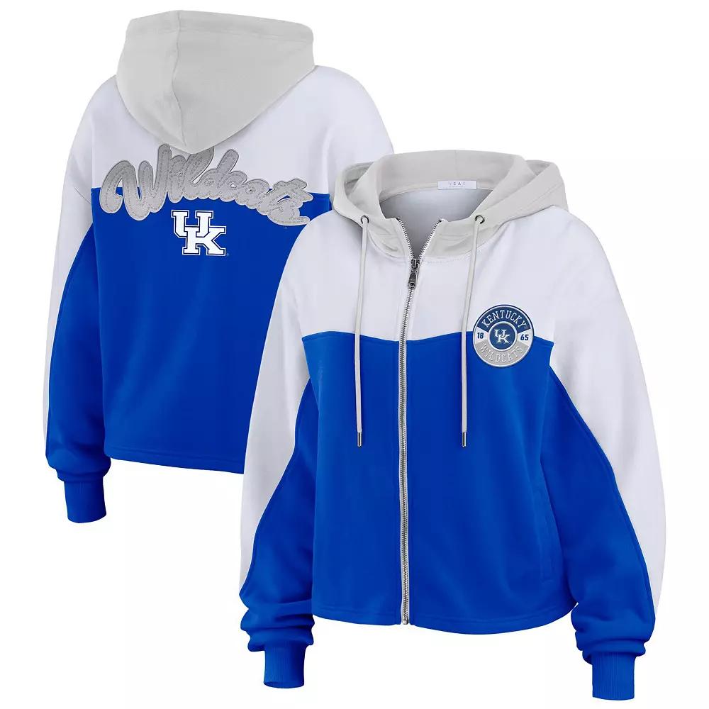 Women's WEAR by Erin Andrews Royal Pitt Panthers Color-Block Full-Zip Hoodie, Size: XXL, Blue Product Image