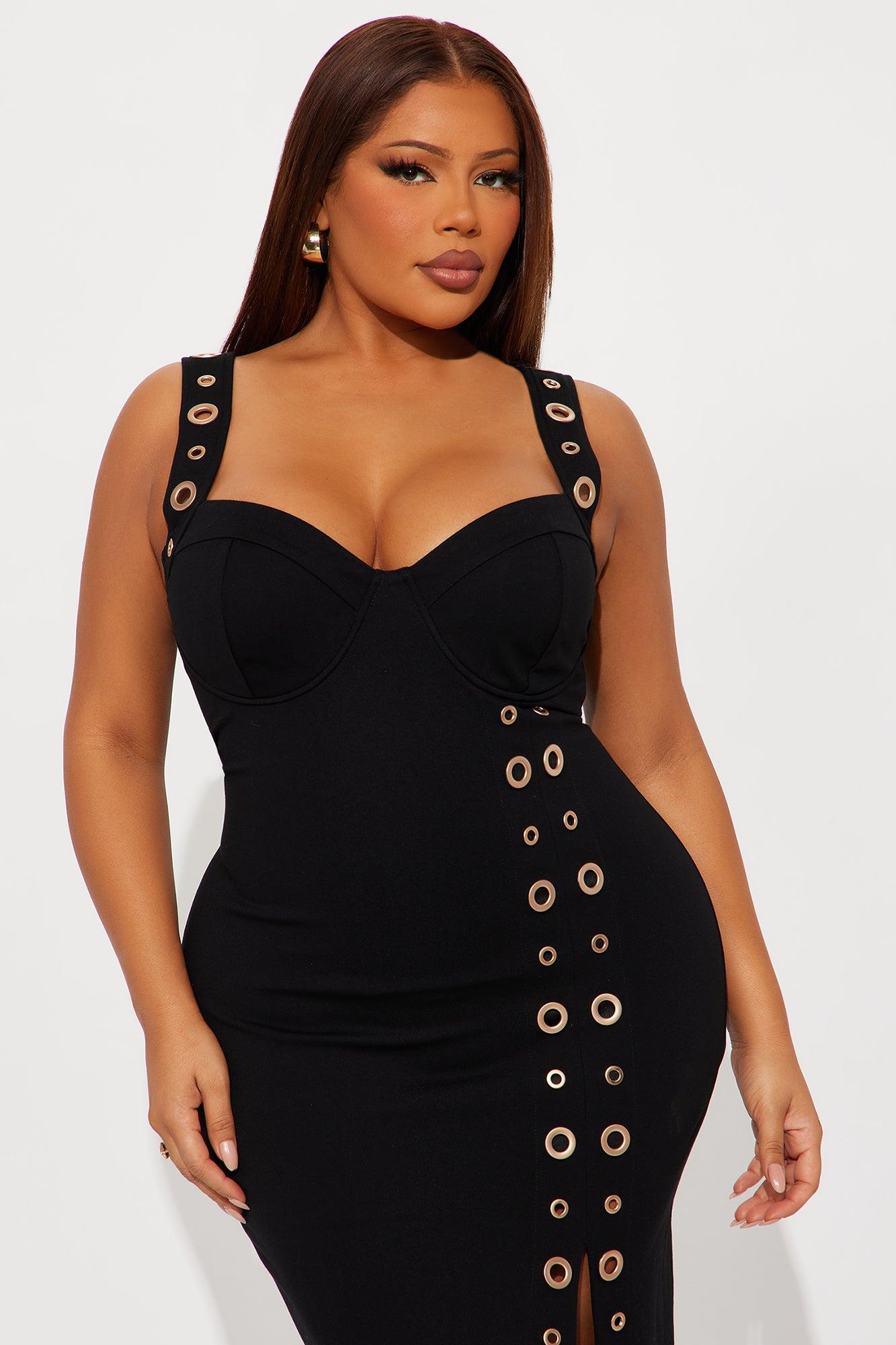 Kallie Grommet Midi Dress - Black Female Product Image