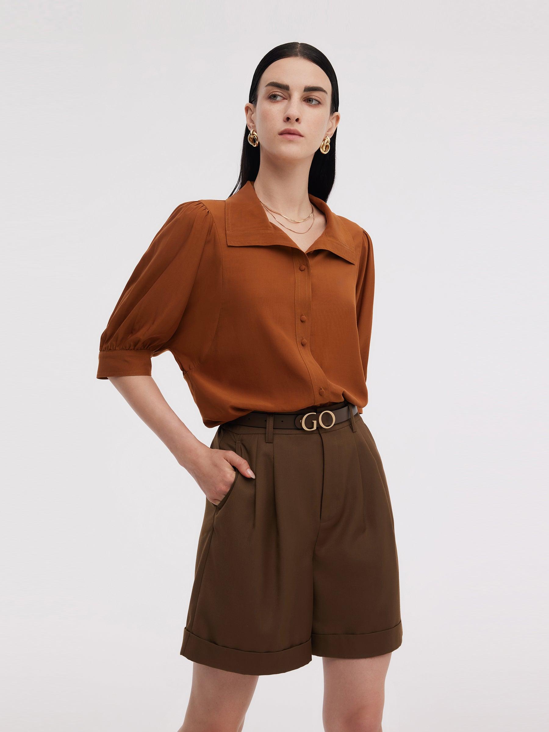 Tencel Acetate Blend Women Loose Shirt Product Image