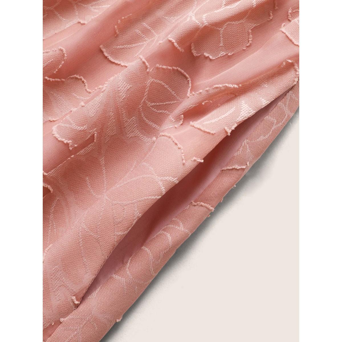 Plus Size Textured Mesh Pearl Beaded Ruched Pocket Dress DustyPink Women Elegant Texture Square Neck Sleeveless Curvy BloomChic 28/5X Product Image