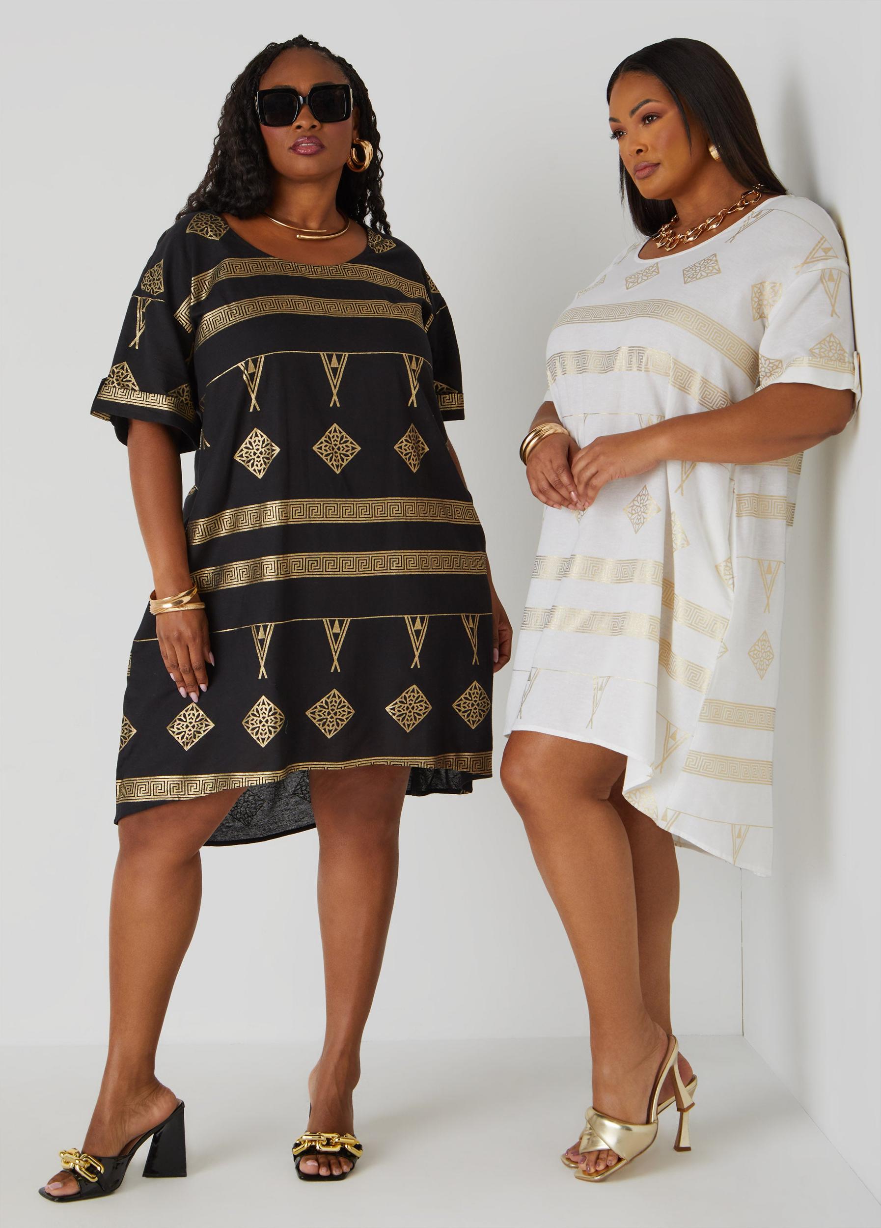 Metallic Print Dress Product Image