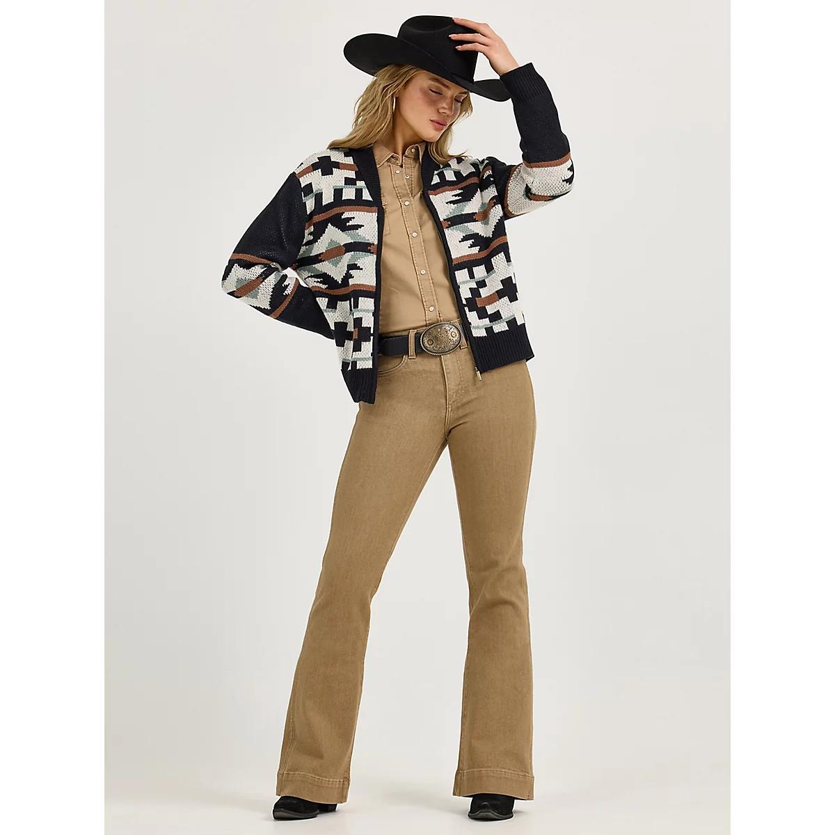 Women's Wrangler Retro® Bailey High Rise Colorwash Trouser Jean | Women's JEANS | Wrangler® Product Image