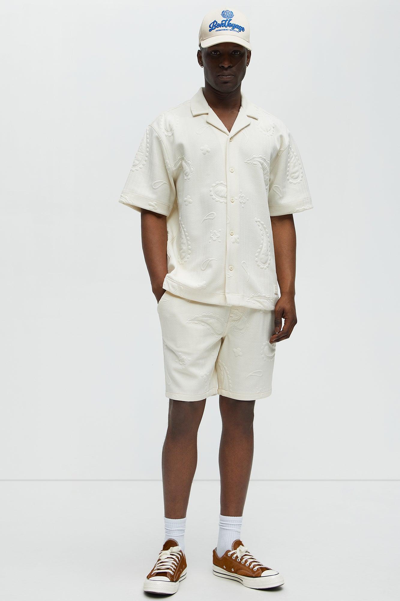 Heavyweight Textured Jacquard Relaxed Short - Off White Product Image