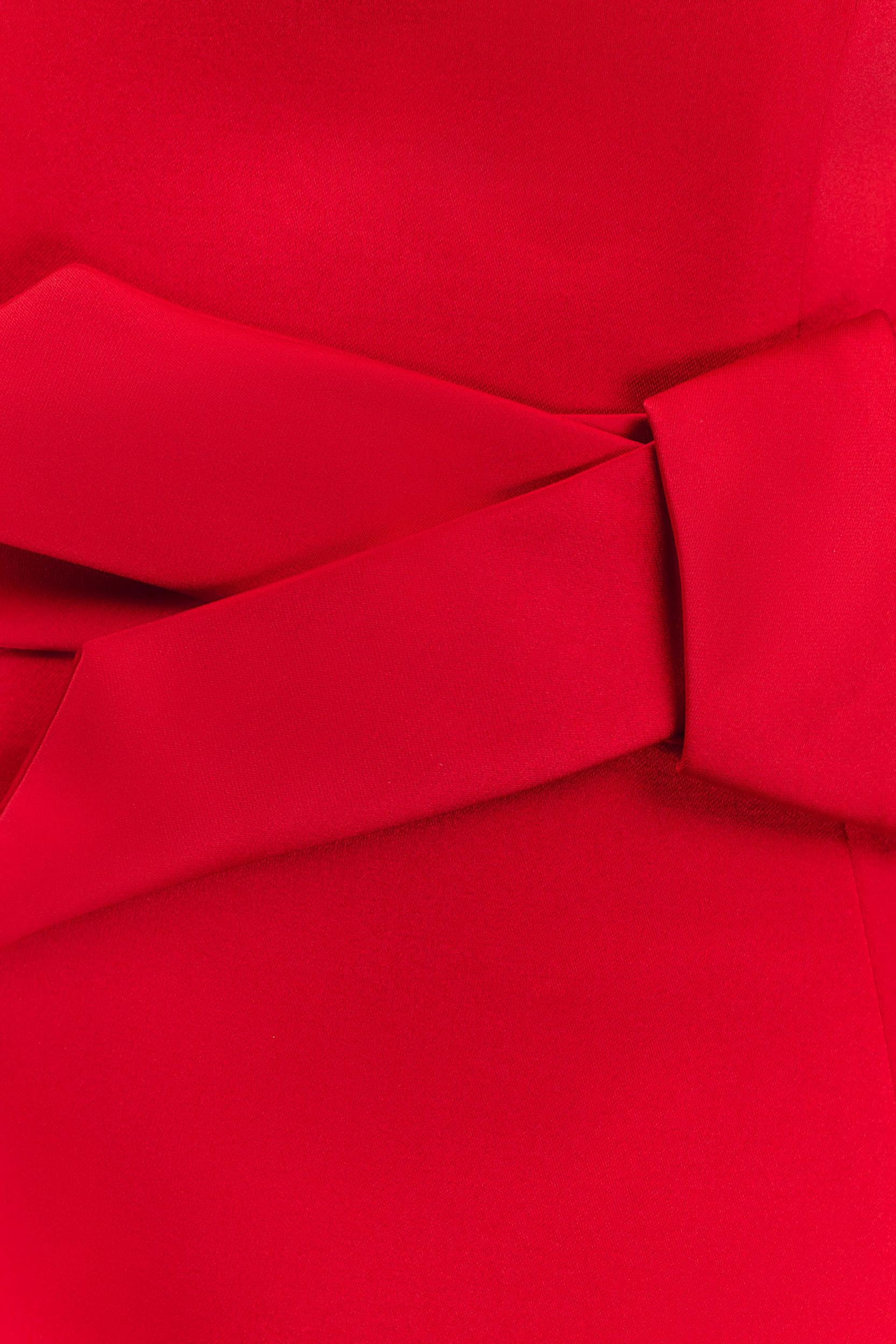 Tatiana Satin Strapless Bow Mini Dress - Red Product Image