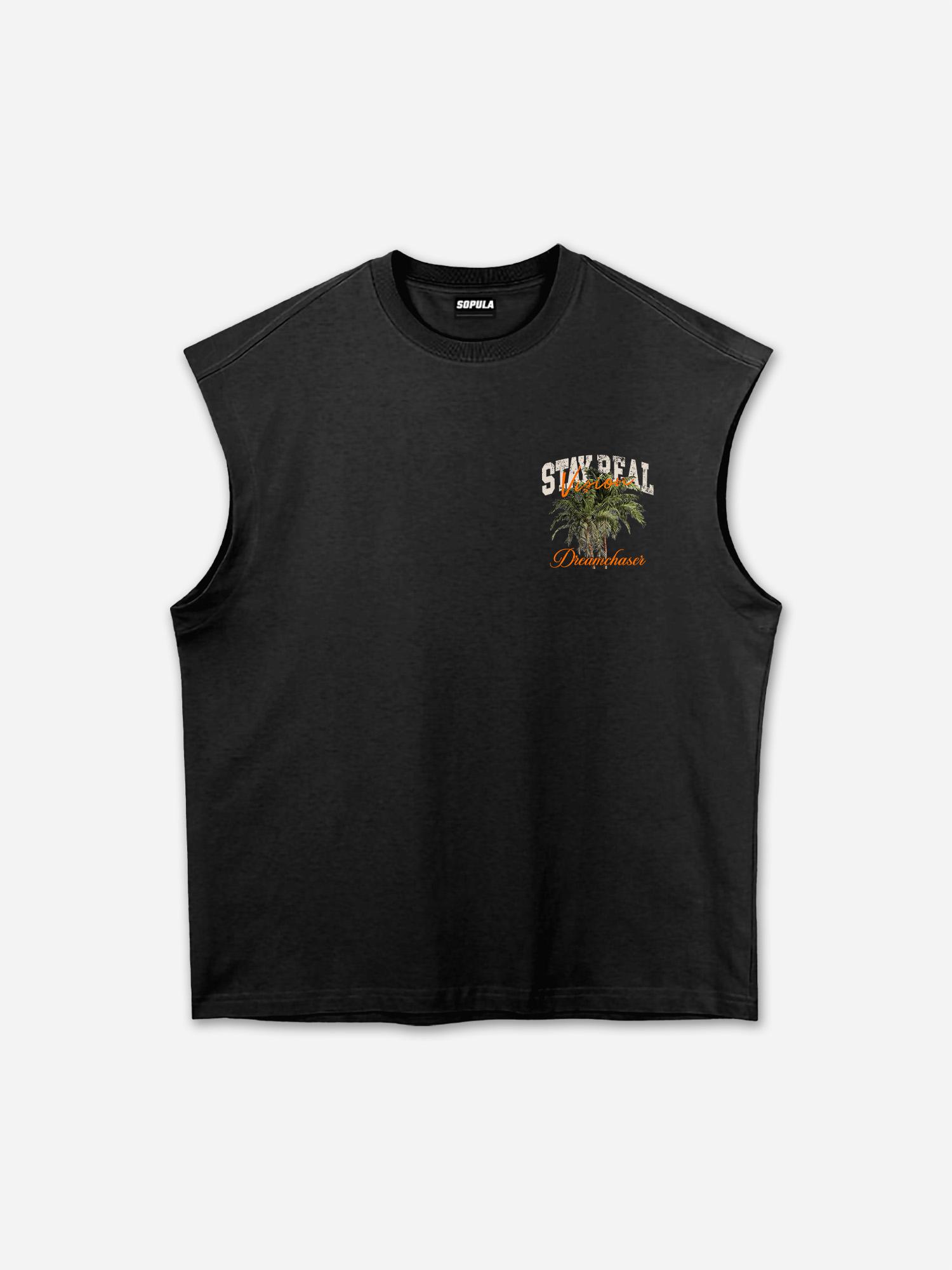 Stay Real Coconut Vacation Vintage Graphic Tank Top Product Image