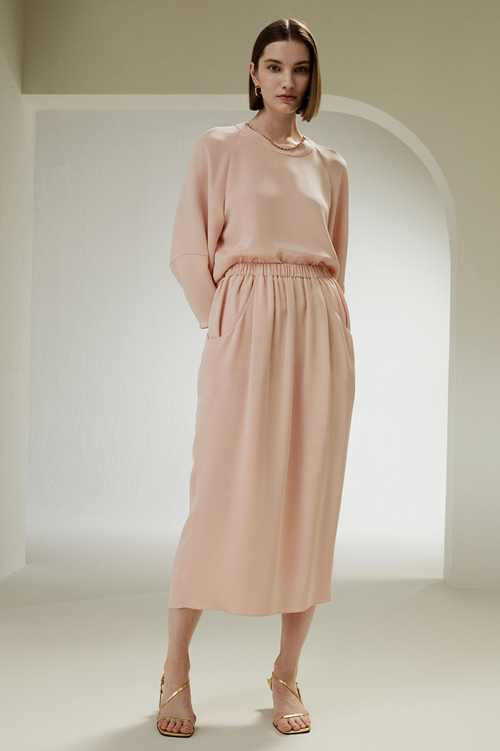 Blossom Skirt with Elastic Waistband and Side Pockets Product Image