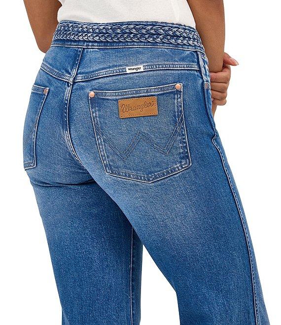 Wrangler Braided Waist Mid Rise Flare Leg Jeans Product Image