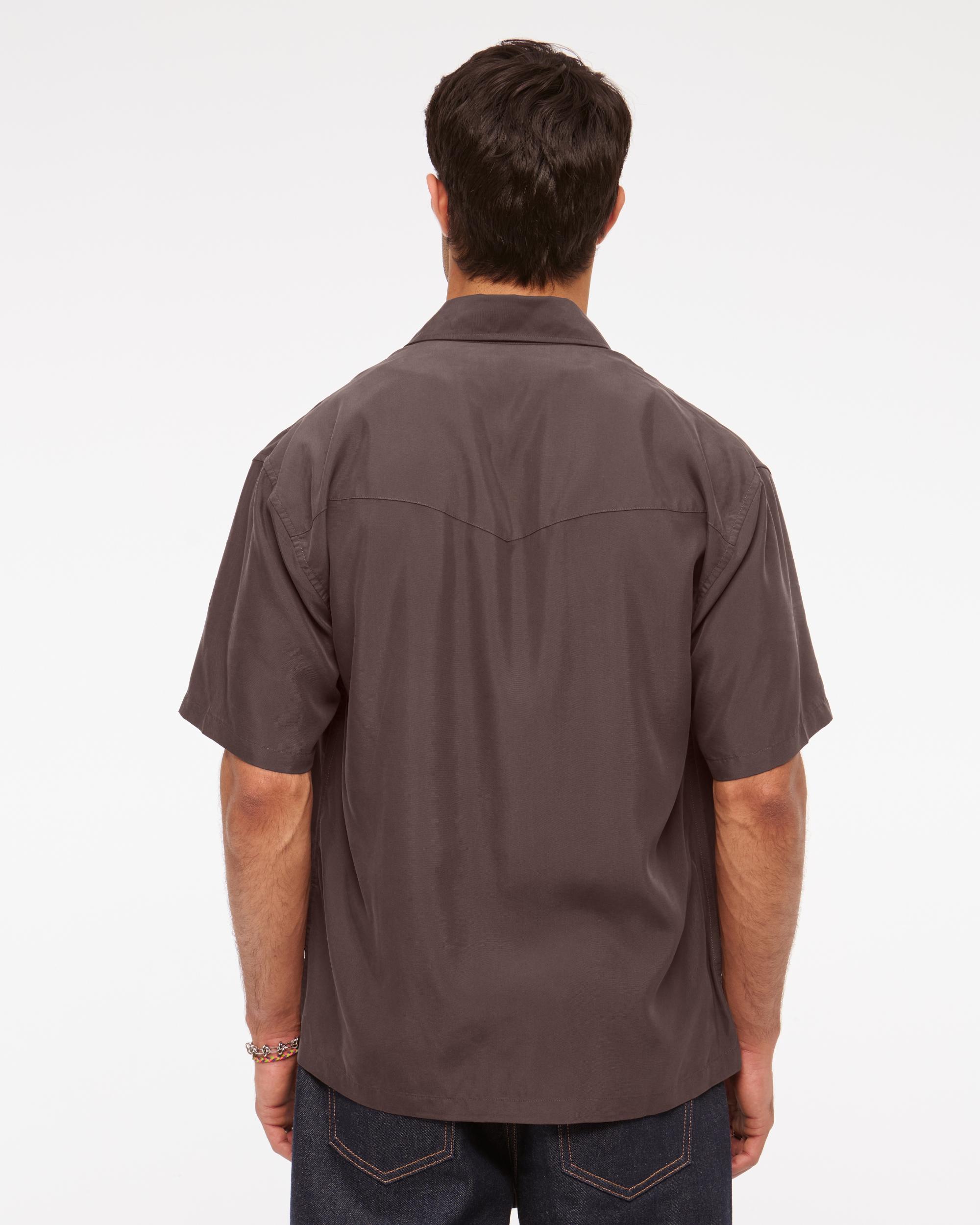 Short-Sleeve Cupro Button-Up Shirt Product Image
