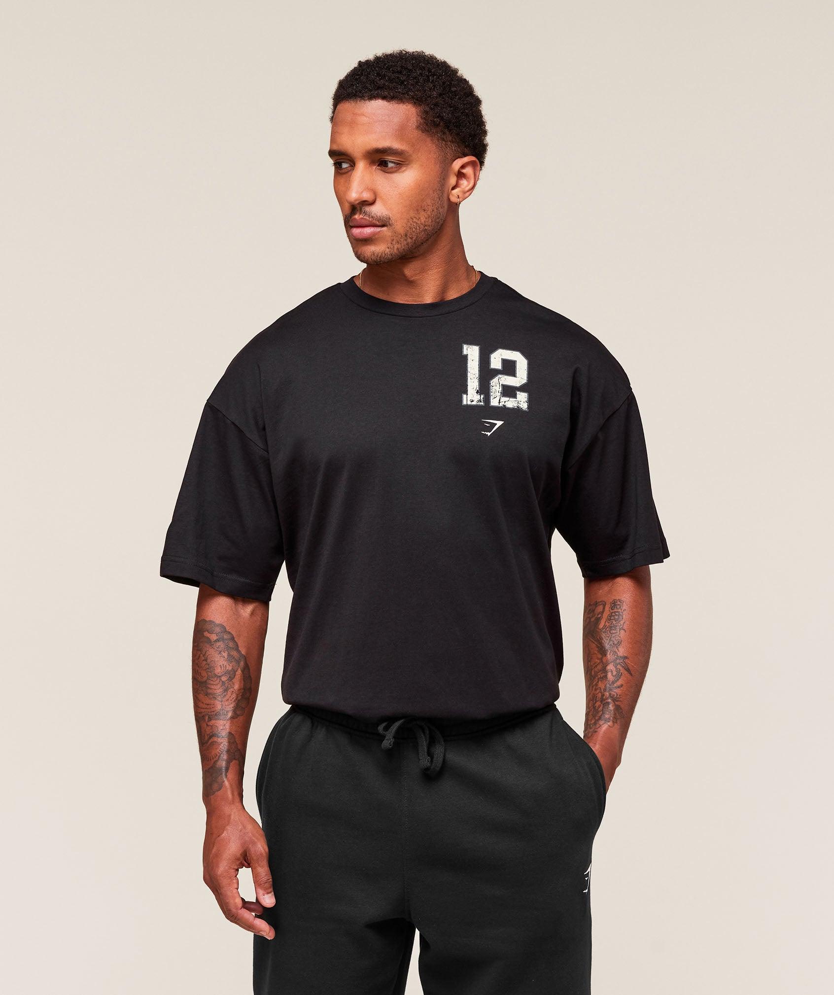 Gymshark Campus T-Shirt - Black Male Product Image