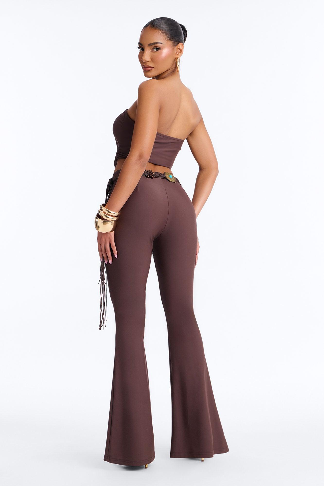 Boho Moment 3 Piece Pant Set - Chocolate Female Product Image
