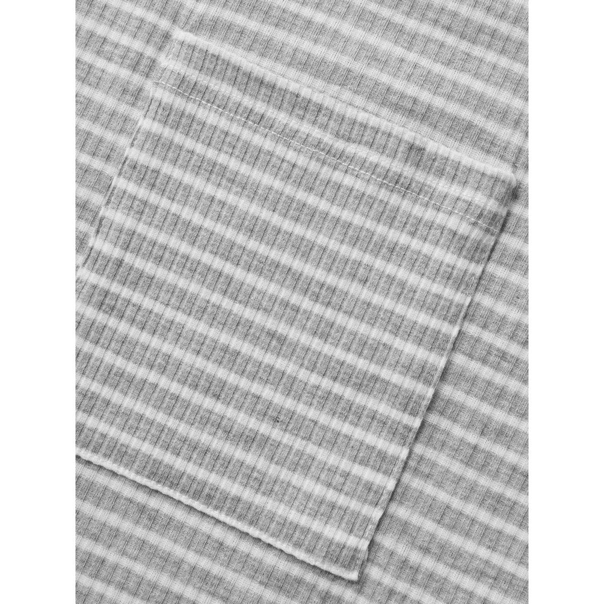 Plus Size Striped Pocket Arc Hem Tank Top Women Silver Casual Everyday Tank Tops Camis BloomChic 10/M Product Image