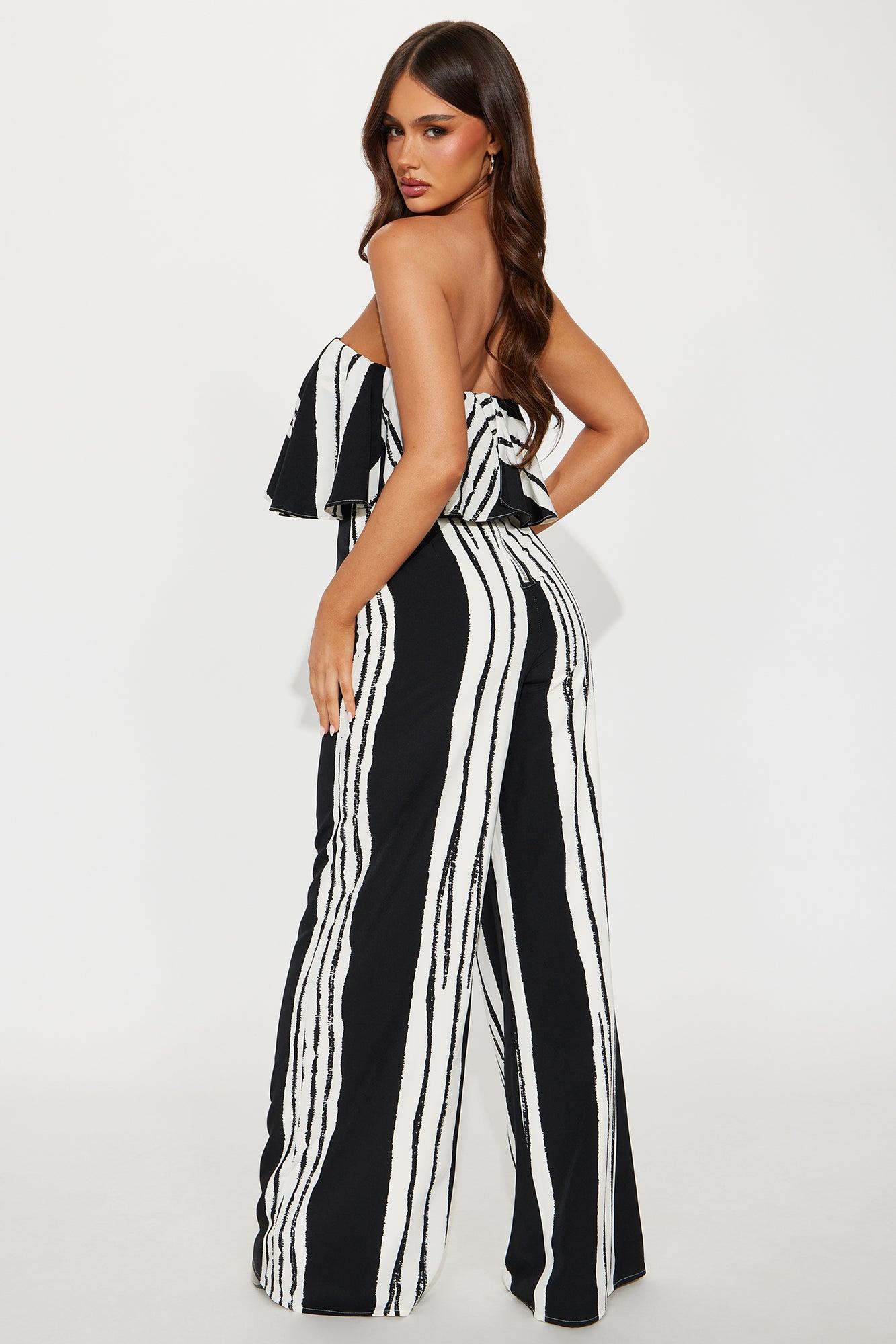 Santorini Crush Jumpsuit - Black/White Product Image