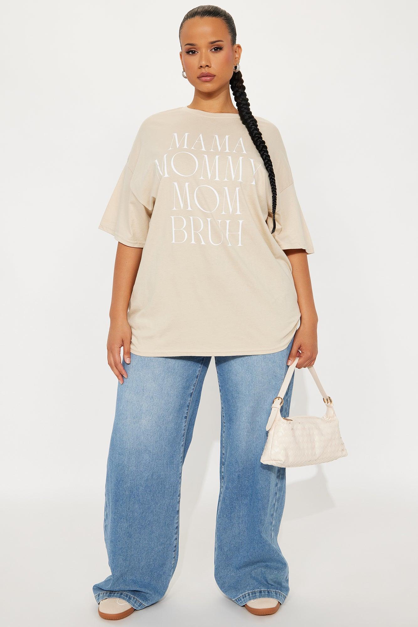 Mama Oversized Tee - Sand Female Product Image