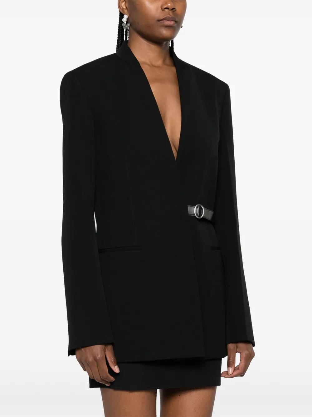 collarless belted blazer Product Image
