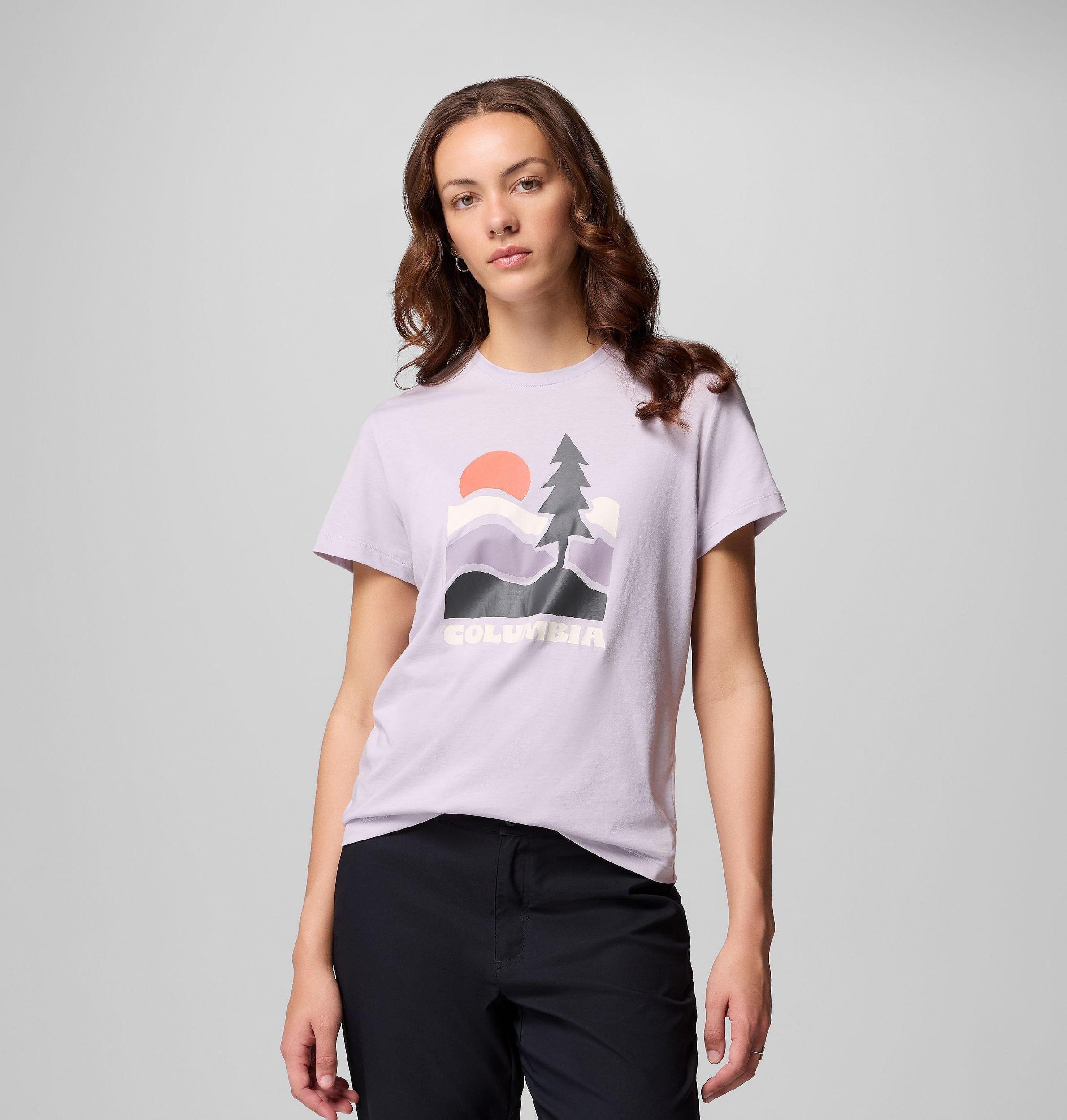 Columbia Womens Ruby Springs Graphic Fitted Short Sleeve Shirt- Product Image