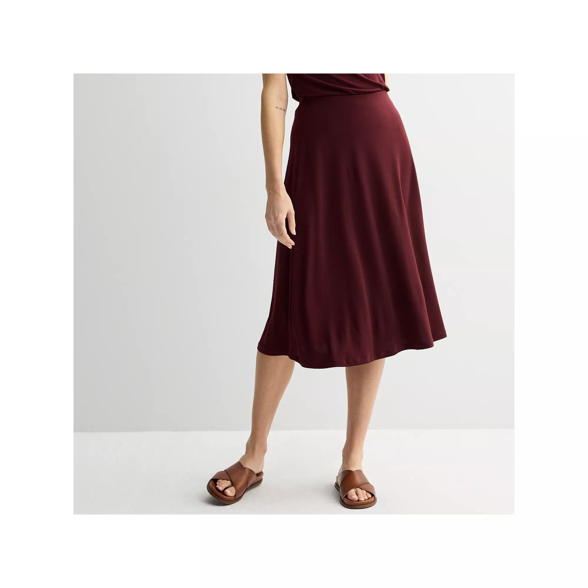 Womens Nine West Knit Midi Skirt Maddie Purple Product Image