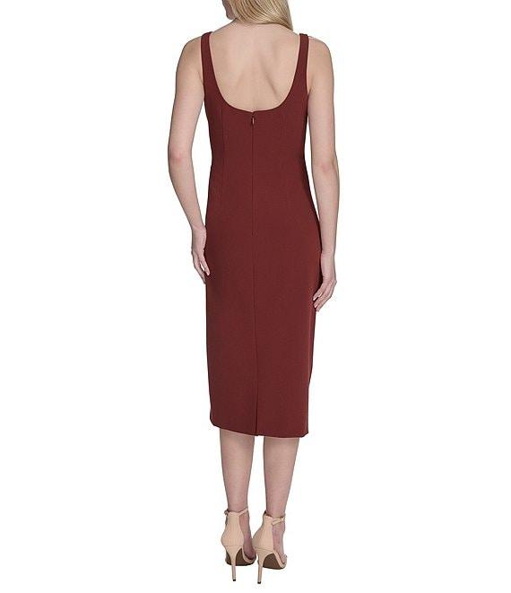 Vince Camuto Square Neckline Sleeveless Midi Sheath Dress Product Image
