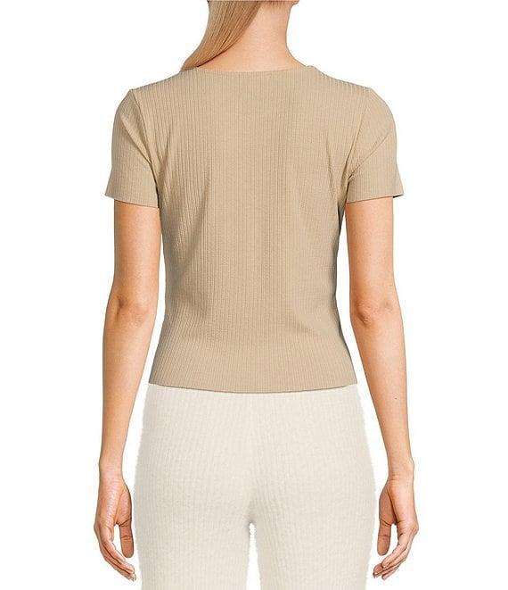 GB Short Sleeve Ribbed Knit Coordinating T-Shirt Product Image