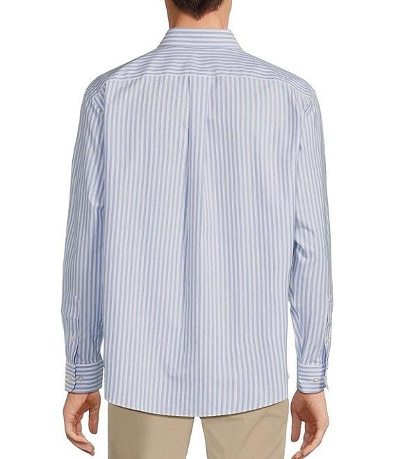 Gold Label Roundtree & Yorke Non-Iron Long Sleeve Vertical Stripe Oxford Sport Shirt Product Image