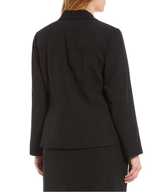 Kasper Plus Size Stretch Crepe Seamed Blazer Product Image