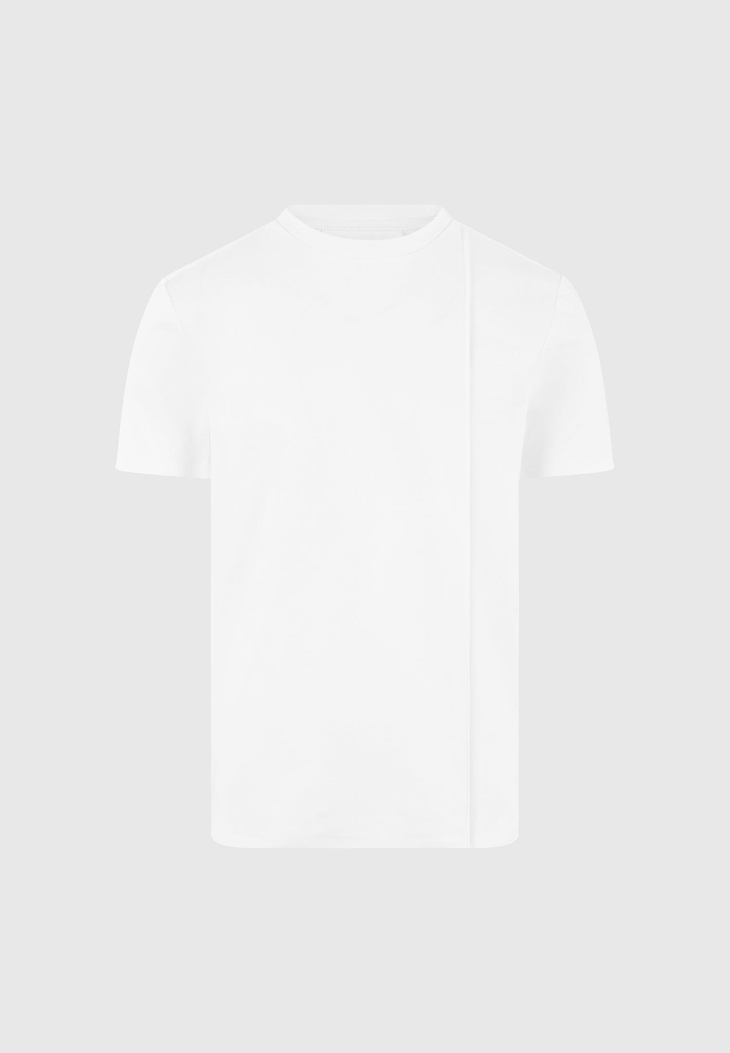 Bruno - Regular Fit Cotton T-Shirt with Pintuck - White Male Product Image