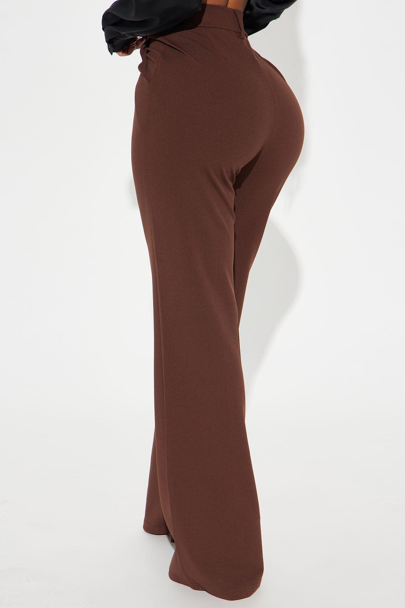 Heidi Wide Leg Trouser Pant - Chocolate Product Image