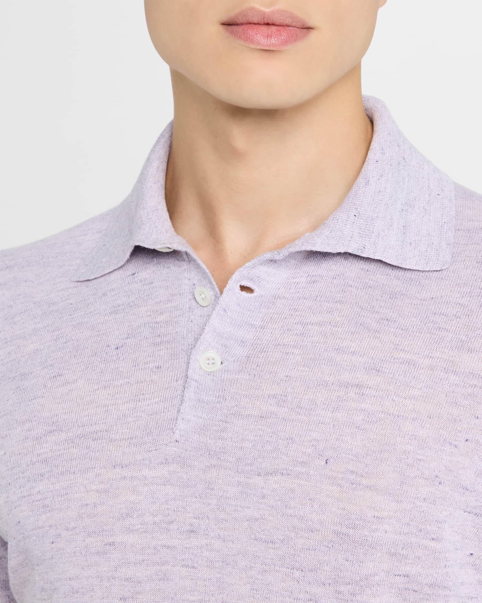 Men's Linen and Cotton Polo Shirt Product Image