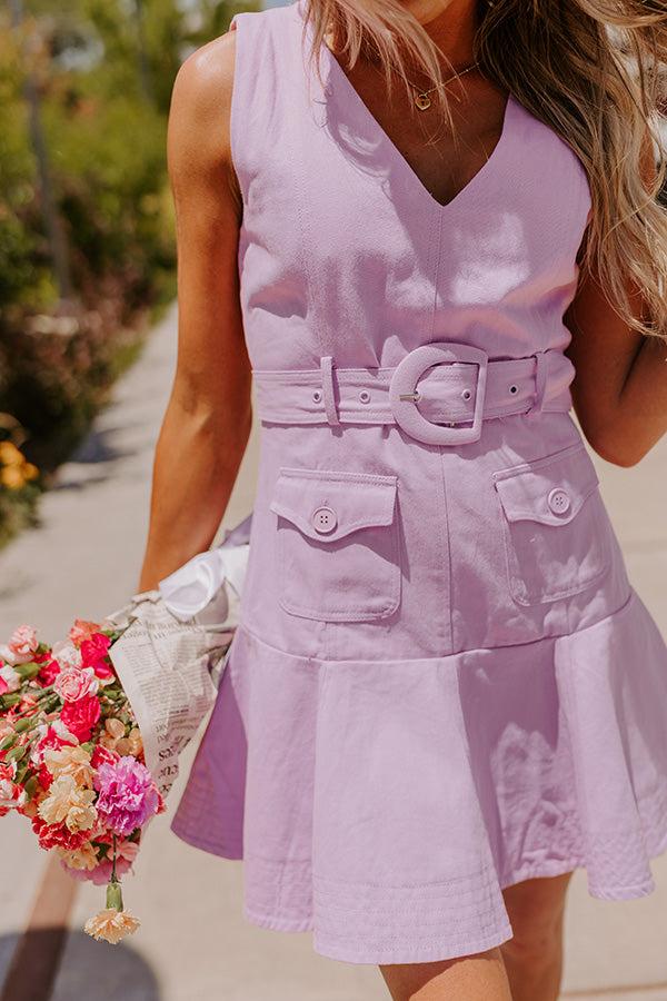 Sunlit Splendor Mini Dress in Lavender Product Image
