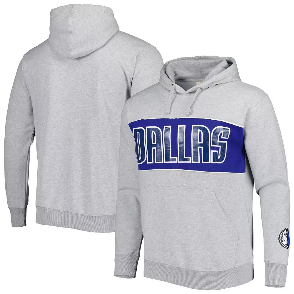 Men's Fanatics Branded Heather Gray Dallas Mavericks Wordmark French Terry Pullover Hoodie,  Product Image