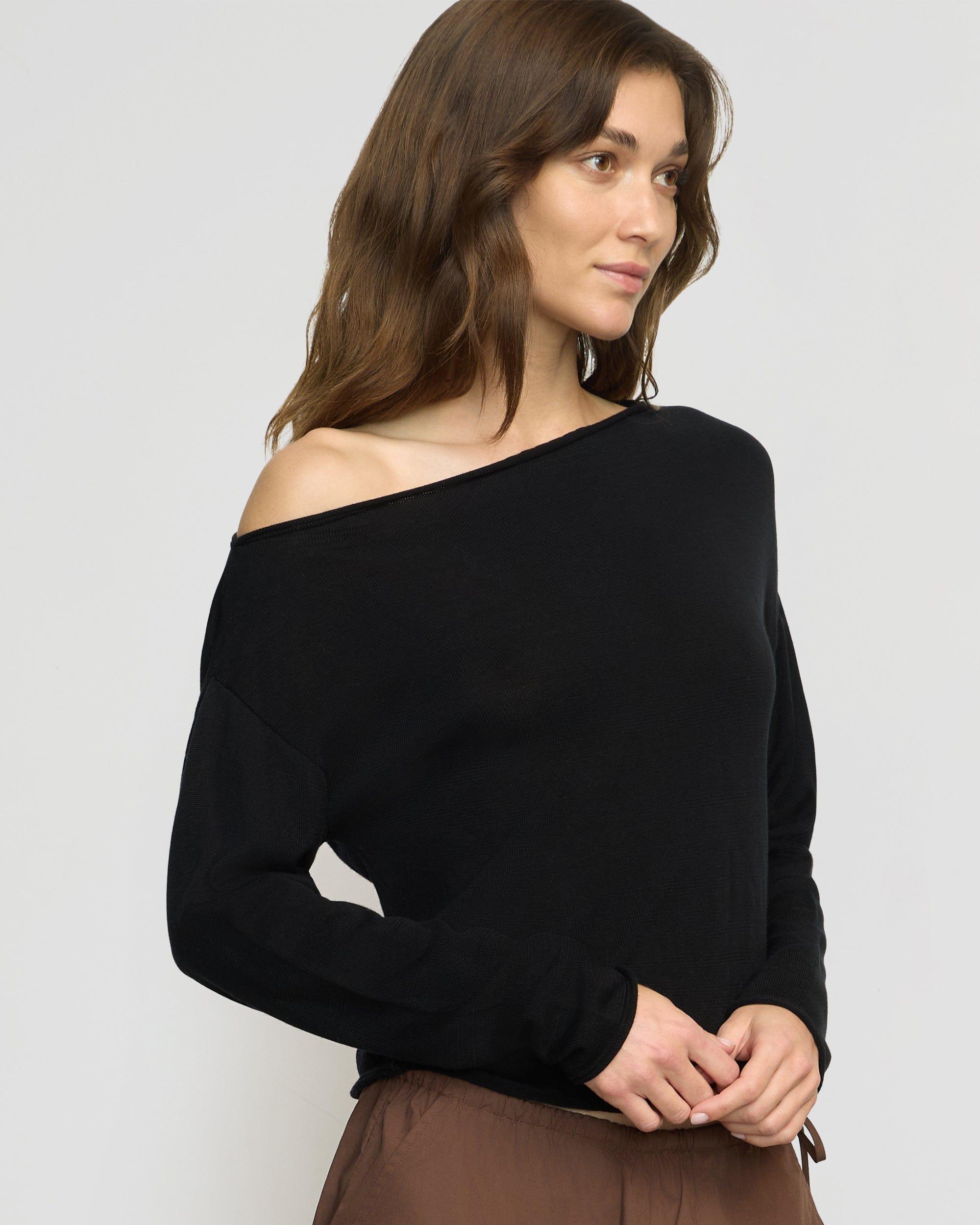 Hachi Tencel-Wool Off-Shoulder Sweater Product Image
