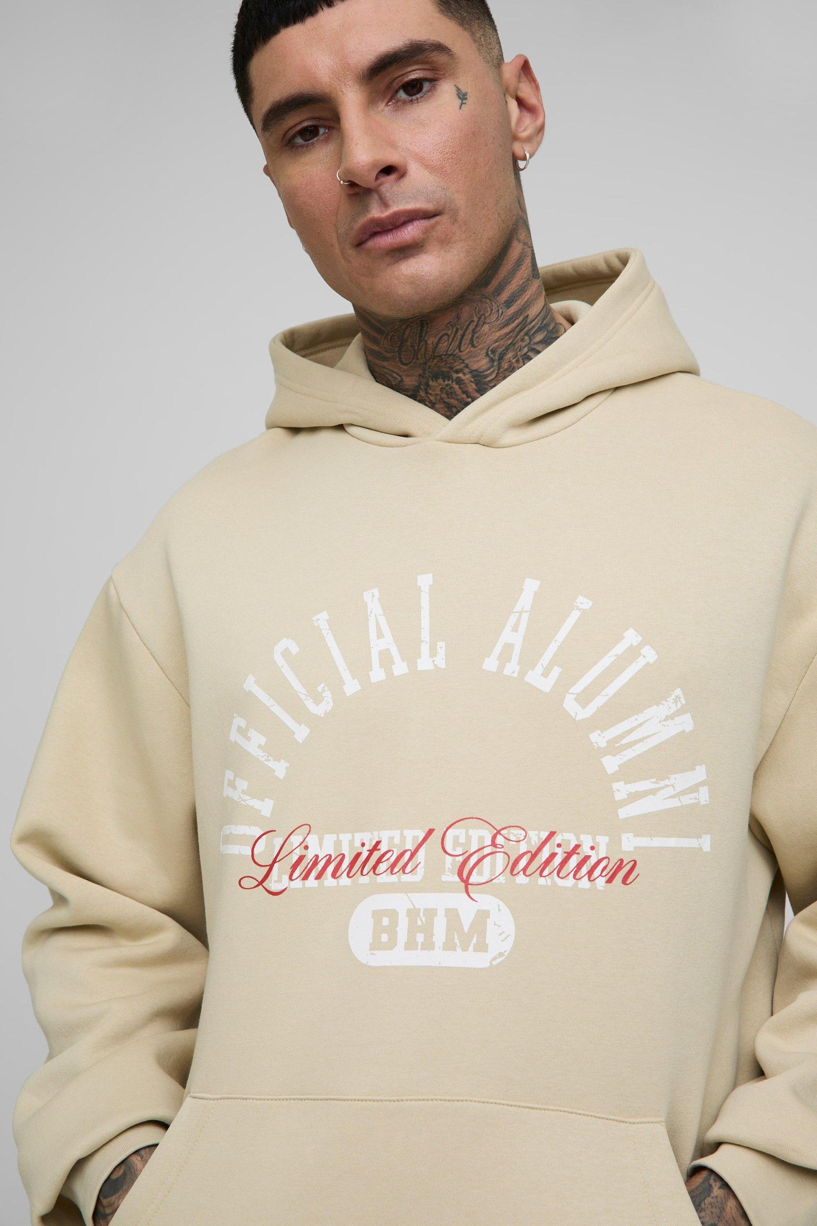 330GSM Tall Oversized Official Printed Hoodie | boohooMAN USA Product Image